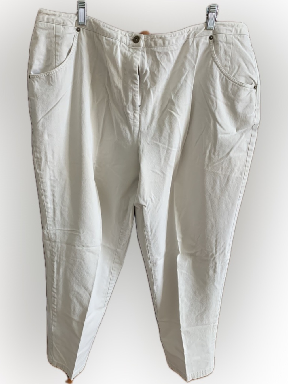 Valerie Stevens Cream Denim-like Pants